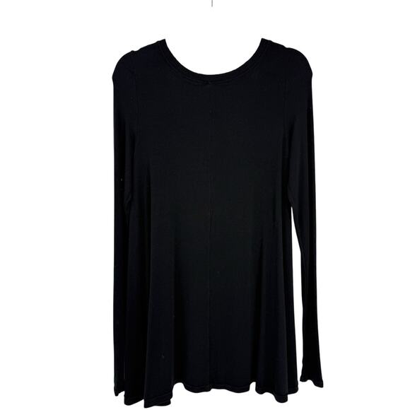 Free People Tunic Black Flowy January Rib Knit Scoopneck size Medium Pullover - Picture 3 of 7